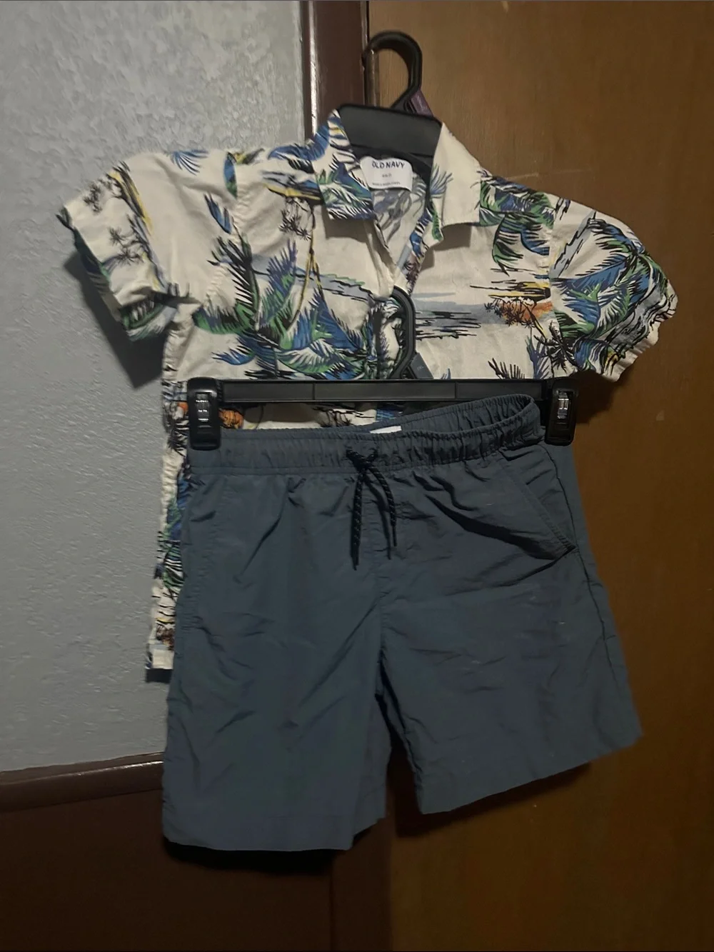 Old Navy Slate Blue Drawstring Hybrid Shorts